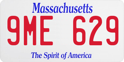 MA license plate 9ME629