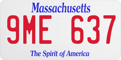 MA license plate 9ME637