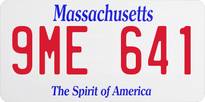 MA license plate 9ME641