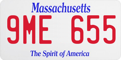 MA license plate 9ME655