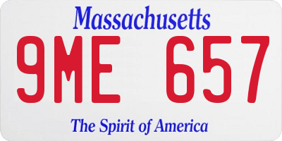 MA license plate 9ME657