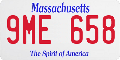 MA license plate 9ME658