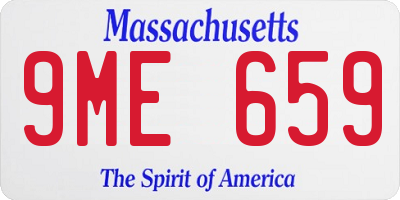 MA license plate 9ME659