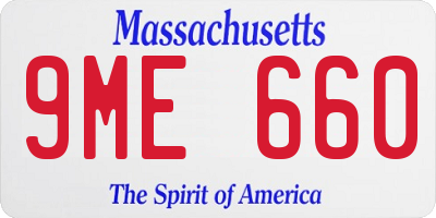 MA license plate 9ME660