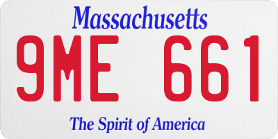 MA license plate 9ME661