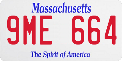MA license plate 9ME664