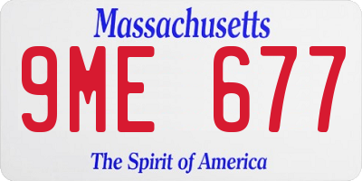 MA license plate 9ME677