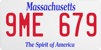 MA license plate 9ME679