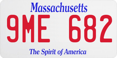 MA license plate 9ME682