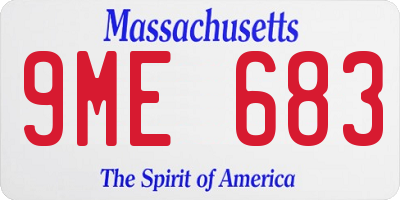 MA license plate 9ME683