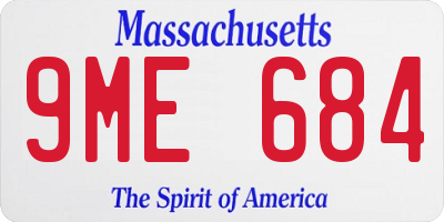 MA license plate 9ME684