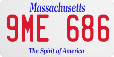 MA license plate 9ME686