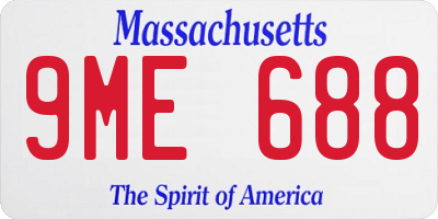MA license plate 9ME688