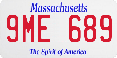 MA license plate 9ME689