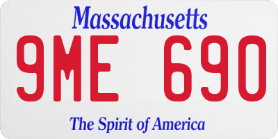 MA license plate 9ME690