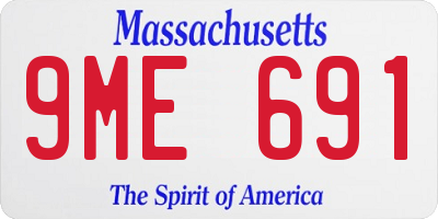 MA license plate 9ME691