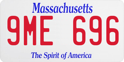 MA license plate 9ME696