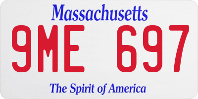 MA license plate 9ME697