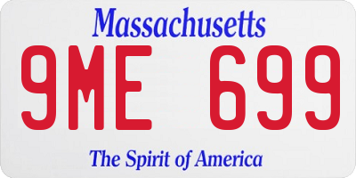 MA license plate 9ME699