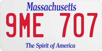 MA license plate 9ME707