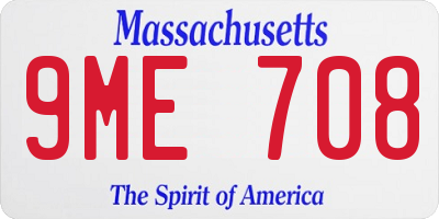 MA license plate 9ME708