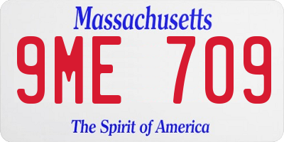 MA license plate 9ME709