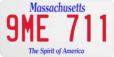 MA license plate 9ME711