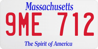 MA license plate 9ME712