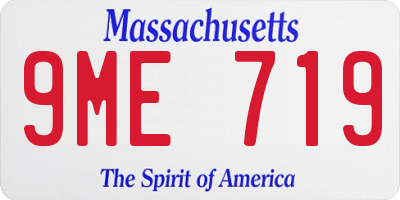 MA license plate 9ME719