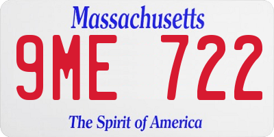 MA license plate 9ME722