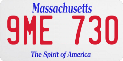 MA license plate 9ME730