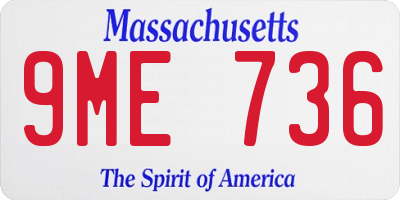MA license plate 9ME736