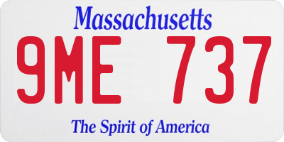 MA license plate 9ME737