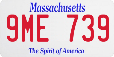 MA license plate 9ME739