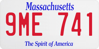 MA license plate 9ME741