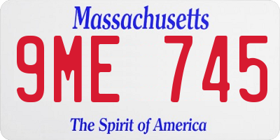 MA license plate 9ME745