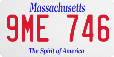 MA license plate 9ME746