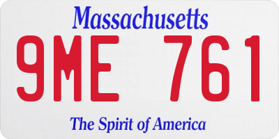 MA license plate 9ME761