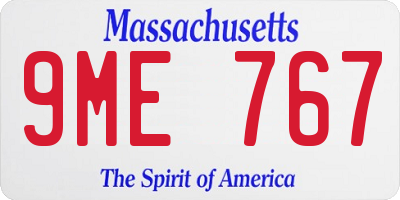 MA license plate 9ME767