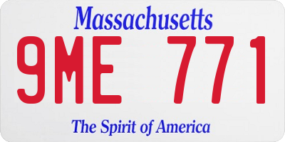 MA license plate 9ME771