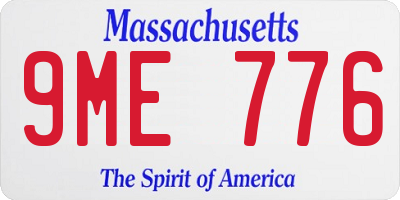 MA license plate 9ME776