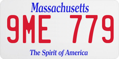 MA license plate 9ME779