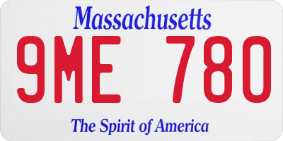 MA license plate 9ME780