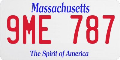 MA license plate 9ME787