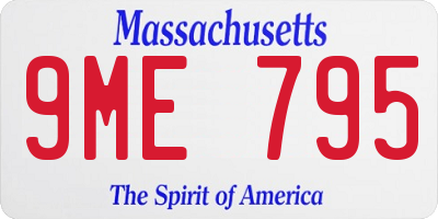 MA license plate 9ME795