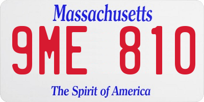 MA license plate 9ME810