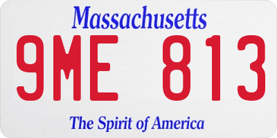 MA license plate 9ME813