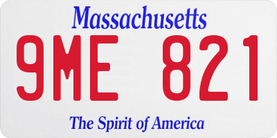 MA license plate 9ME821
