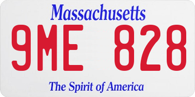 MA license plate 9ME828