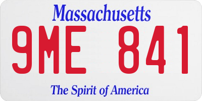 MA license plate 9ME841